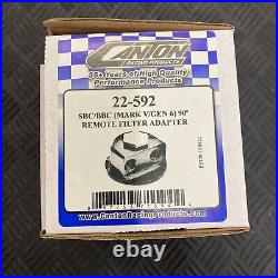 Canton 22-592 Remote Oil Filter Adapter For SBC/BBC Mark V/Gen 6 90 Deg Rotating