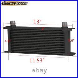 Fit For LS1 LS2 LS3 16 Row Engine Oil Cooler 10AN + Male Sandwich Plate Adapter