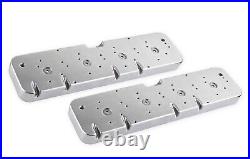 Holley Aluminum Valve Cover Adapter Plate For Small Block Chevy LS Polished Pair