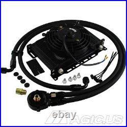 LR 25 Row AN10 Engine Oil cooler withBracket+Filter Adapter Hose +7 Electric Fan