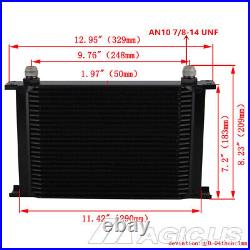 LR 25 Row AN10 Engine Oil cooler withBracket+Filter Adapter Hose +7 Electric Fan