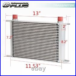 New Universal 25 Row 10AN Aluminum Engine Oil Cooler + Filter Adapter Hose Kit