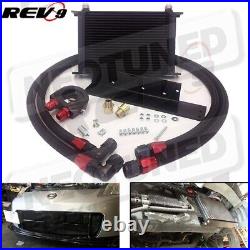 Rev9 Black Aluminum 24 Row Engine Oil Cooler with Filter Adapter Kit For 350z 370z