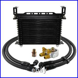 Universal 13 Row AN10 Engine Oil Cooler With Thermostat 80 Deg Filter Adapter Kit