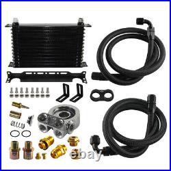 Universal 13 Row AN10 Engine Oil Cooler With Thermostat 80 Deg Filter Adapter Kit