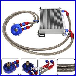 Universal 25 Row AN8 Engine Oil Cooler WithBracket + Filter Adapter Hose Line Kit