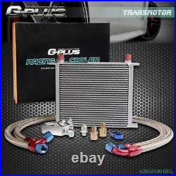 Universal 30 Row 10-AN Aluminum Engine Oil Cooler Filter Adapter & Hose Kit