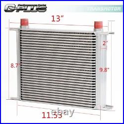 Universal 30 Row 10-AN Aluminum Engine Oil Cooler Filter Adapter & Hose Kit