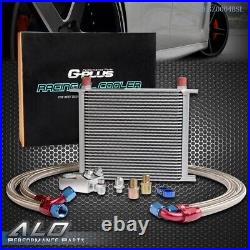 Universal 30 Row 10AN Aluminum Engine Transmission Oil Cooler+Filter Adapter Kit