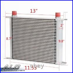 Universal 30 Row 10AN Aluminum Engine Transmission Oil Cooler+Filter Adapter Kit