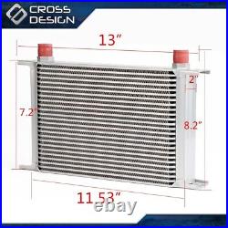 Universal Engine Oil Cooler 25 Row 10AN With Oil Filter Adapter Kit & 2PC Oil Line